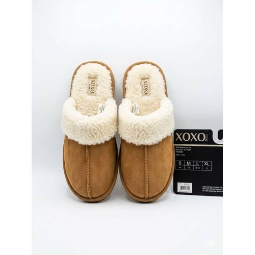 NEW XOXO LADIES BROWNAND CREAM SLIPPERS